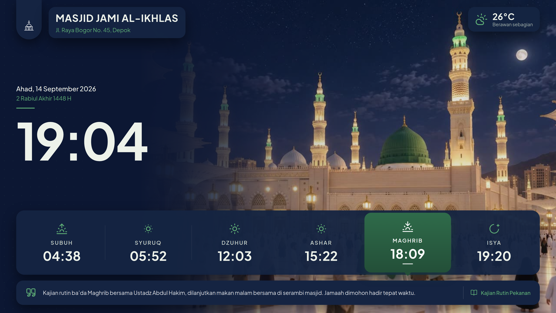 Tema display Abajid Madinah Night