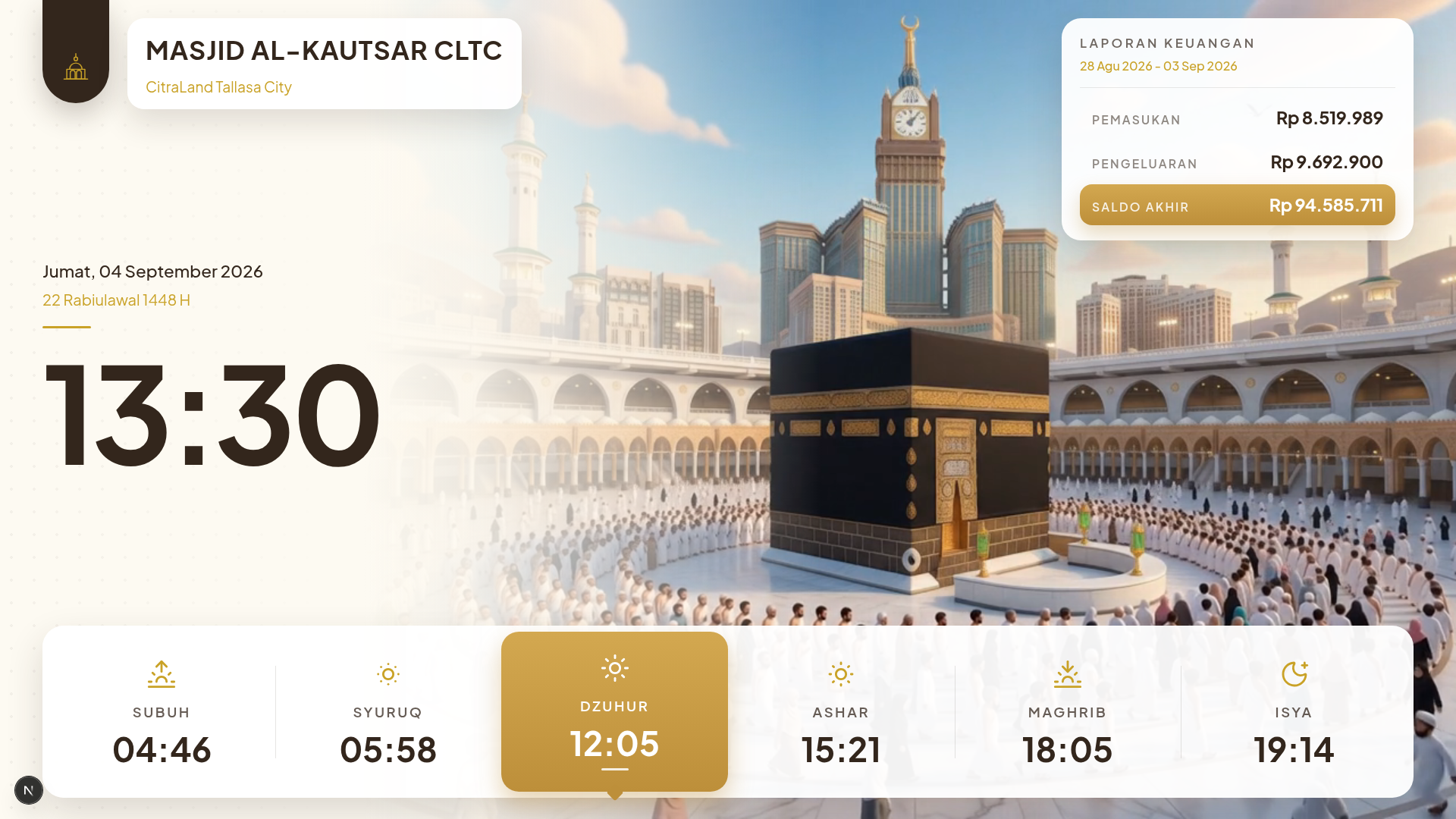Tema display Abajid Makkah Ivory Amanah